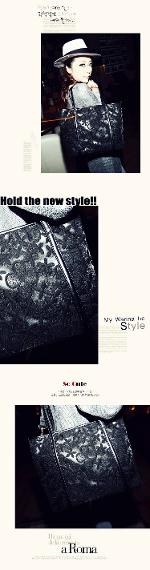 หมดค่ะ กระเป๋าแฟชั่นเกาหลี แบรนด์Maomao รุ่นM28-069bl ของแท้100% กระเป๋าตกแต่งด้วยลายลูกไม้